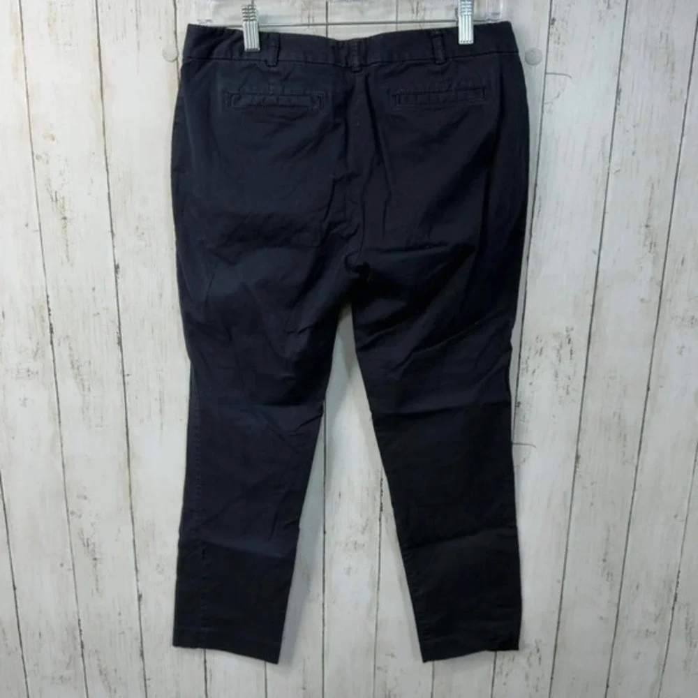 Michael Kors Women's Navy‎ Ankle Pants Gold Zip Pockets Stretch Career Size 8P
